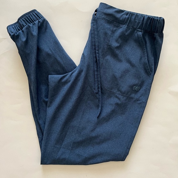 Albion fit Jetsetter Zip Ankle Joggers Dark chambray blue small - Picture 3 of 10